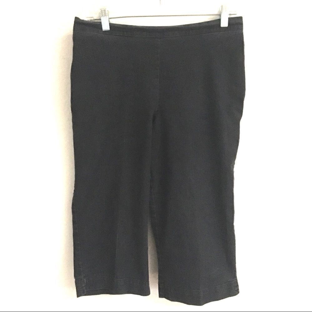 Alfred Dunner black pull-on grandma denim pants 10P